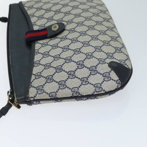 GUCCI GG Plus Supreme Sherry Line Shoulder Bag Navy Red 904 02 026 Auth ep4106 - Picture 4 of 16